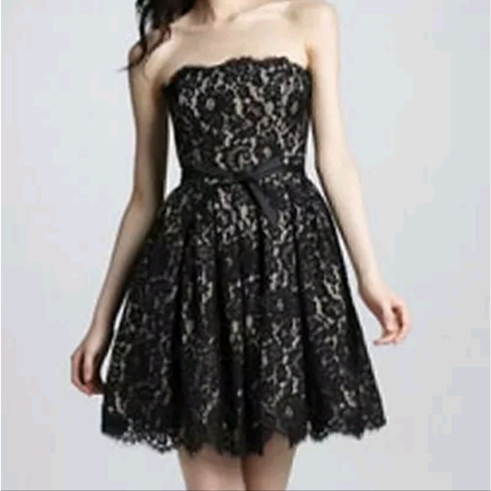 Neiman Marcus Robert Rodriguez Black Lace Party Dress